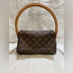 Louis Vuitton Monogram Mini Looping Shoulder Bag Hand Bag Free Shipping